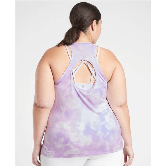 NWT Athleta Nitro Tank Top - 2X - Purple / Bright White - 2X - Picture 2 of 4